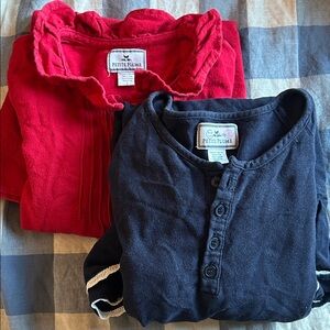 TWO petite plume girls flannel nightgowns